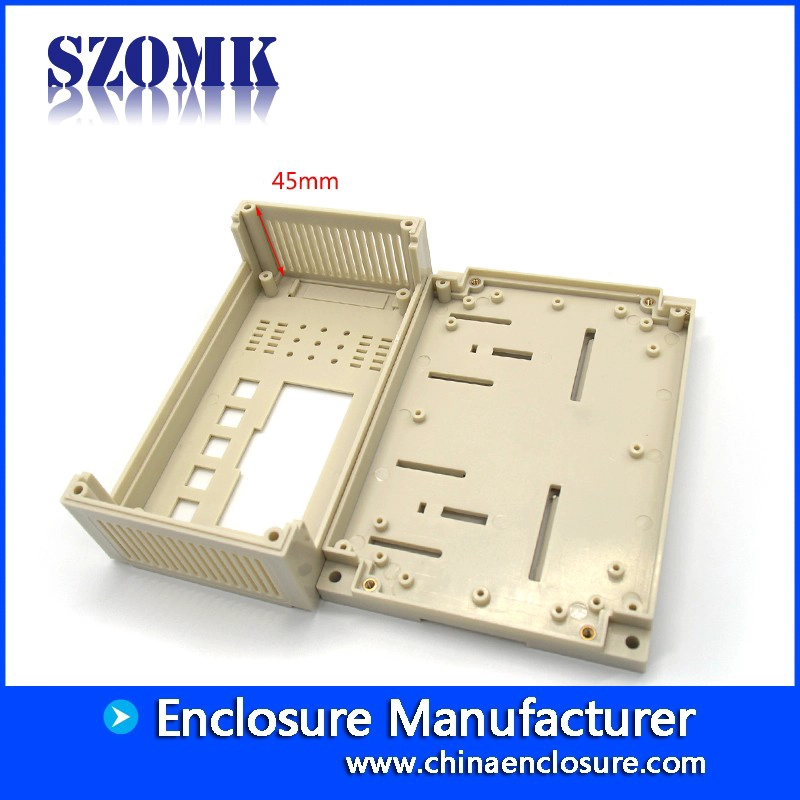 Plastic electric din rail enclosure with terminal block by SZOMK 155*110*60mm
