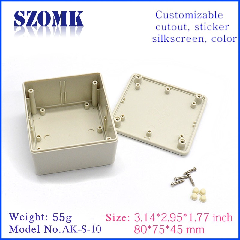 Plastic wall mount project case RFID enclosures diy wall junction szomk box diy AK-S-10 80x75x45mm