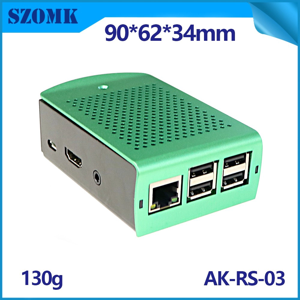 覆盆子PI 4护甲箱Labist入门套件3 B +带风扇3B +金属散热器铝铝桌面Retroflag Megapi RPI AK-RS-03