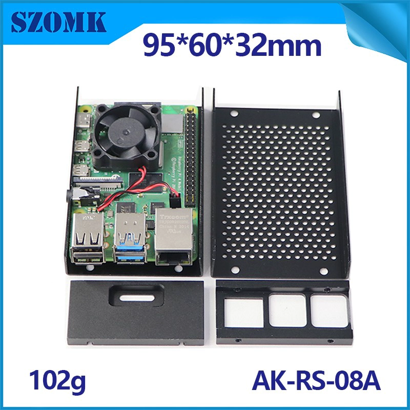 Raspberry Pi 4 Fan GPIO Case com SSD 2 Modelo B Cooler do gabinete para Slot Raspi 4 NAS Server Tower sem dissipador de calor Best B+ AK-RS-08A