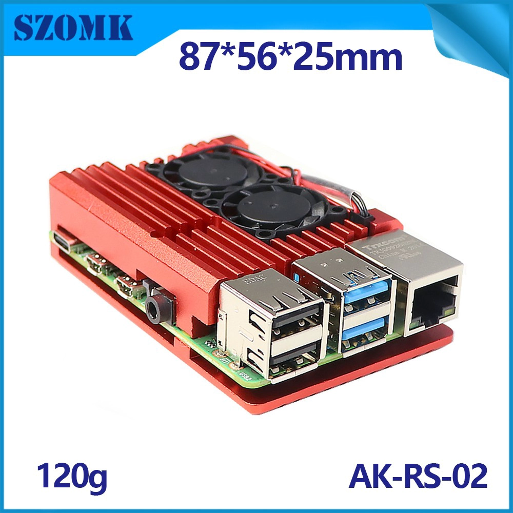 RetrofLag Nespi 4最佳PI Case Raspberry Aruminum for封装官员Iuniker户外3B GPIO粉丝OKDO AK-RS-02