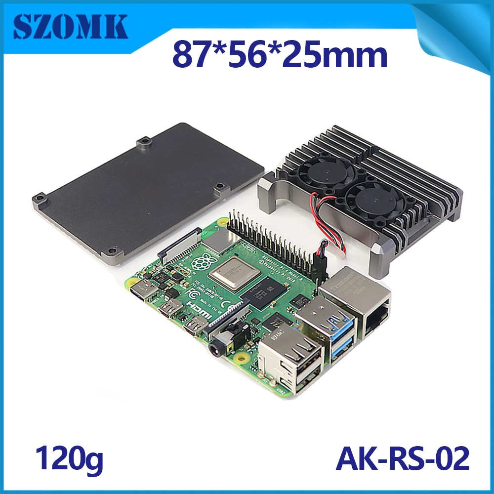 RetrofLag Nespi 4最佳PI Case Raspberry Aruminum for封装官员Iuniker户外3B GPIO粉丝OKDO AK-RS-02