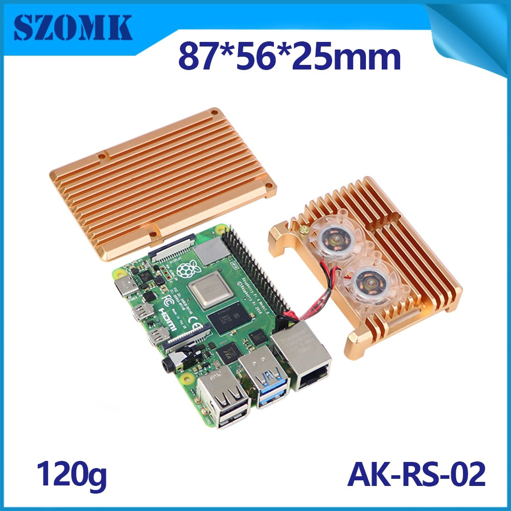 RetrofLag Nespi 4最佳PI Case Raspberry Aruminum for封装官员Iuniker户外3B GPIO粉丝OKDO AK-RS-02
