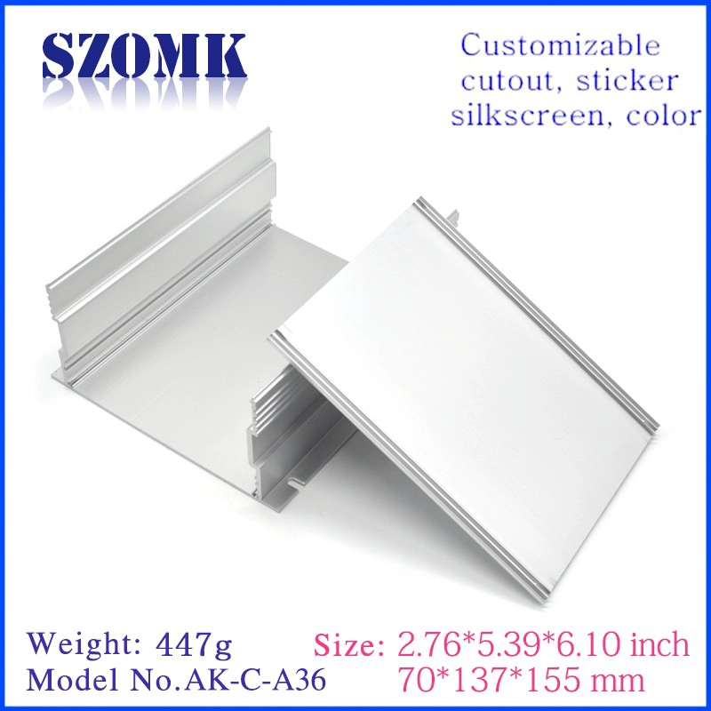 SZOMK Aluminum Extrusion Enclosure metal junction box for sensors and PCB board AK-C-A36 70*137*155mm