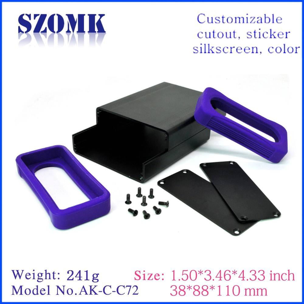 SZOMK Aluminum extruded enclosure for electronics with rubber for PCB AK-C-C72 38*88*110mm