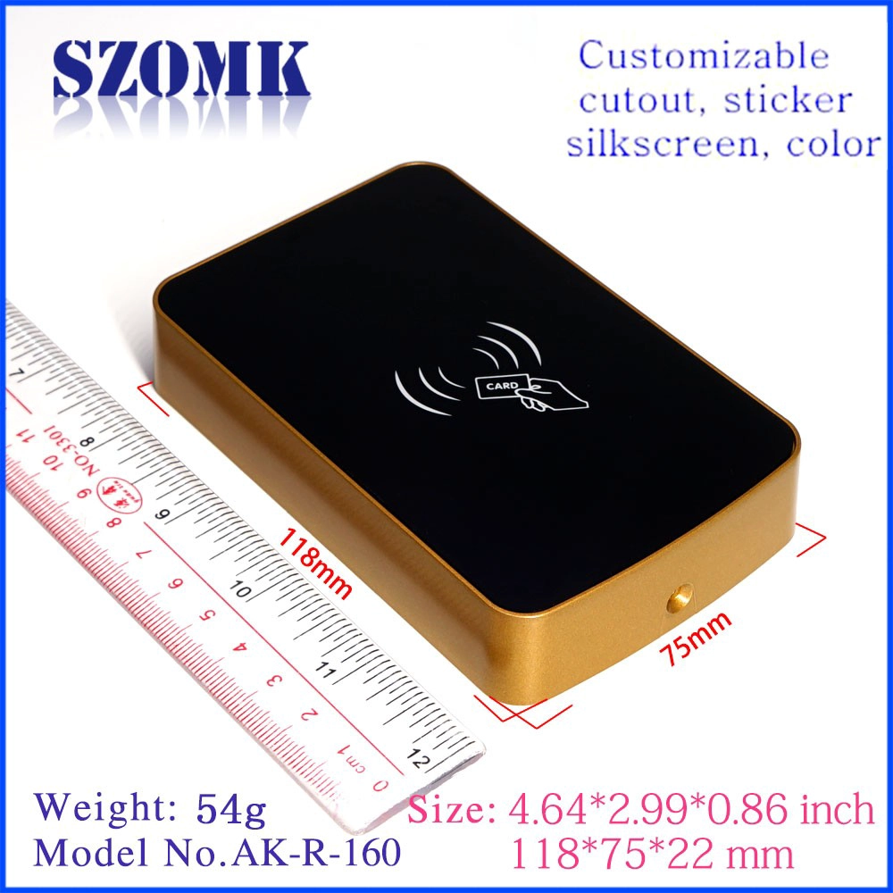 Boîtier en plastique RFID de boîte de jonction en plastique d'abs abs fait sur commande de SZOMK IP54 pour le lecteur de cartes AK-R-160 118 * 75 * 22mm