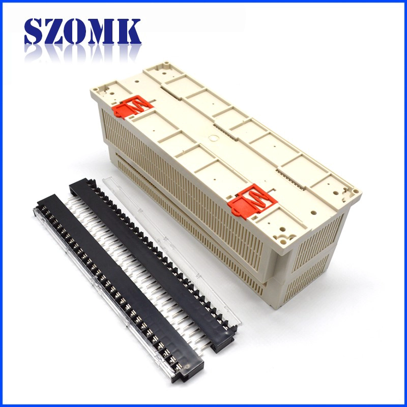 SZOMK Din Rail Enclosure ABS Plastic enclosure with Terminal Blocks for PLC Control Box AK-P-23a 300*110*110mm