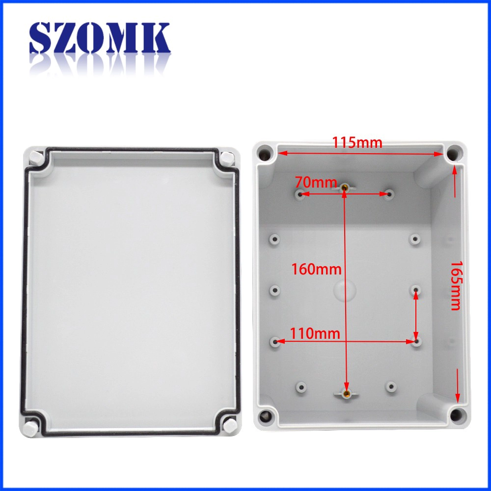 SZOMK IP66制造商定制的印刷塑料盒,用于PCB板湿度传感器外壳接线柱Abs开关盒200 * 150 * 130 mm / AK-AG-28