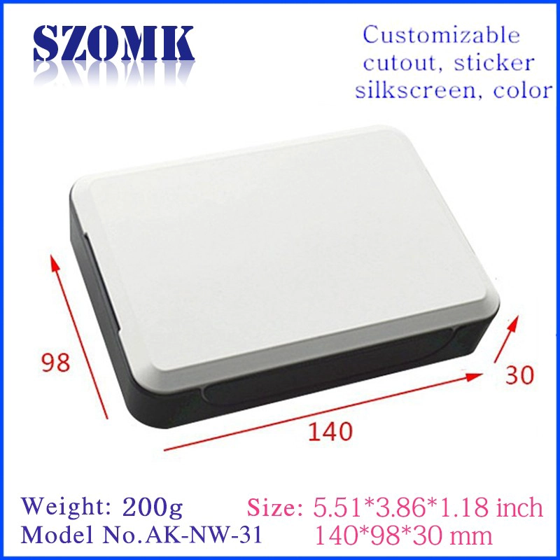 SZOMK Plastic ABS Network WIFI Router Enclosure Boxes, AK-NW-31, 140*98*30mm