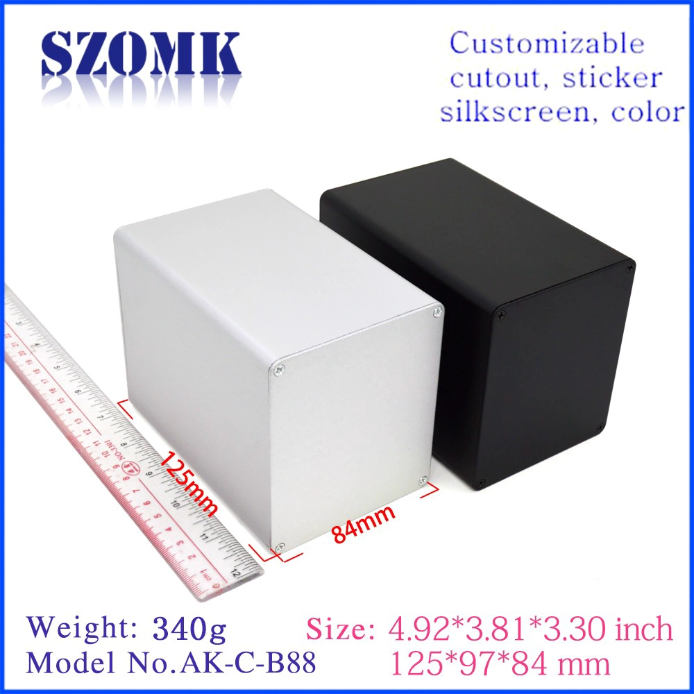 SZOMK Caja de aluminio popular para electrónica AK-C-B88 125 * 97 * 84 mm
