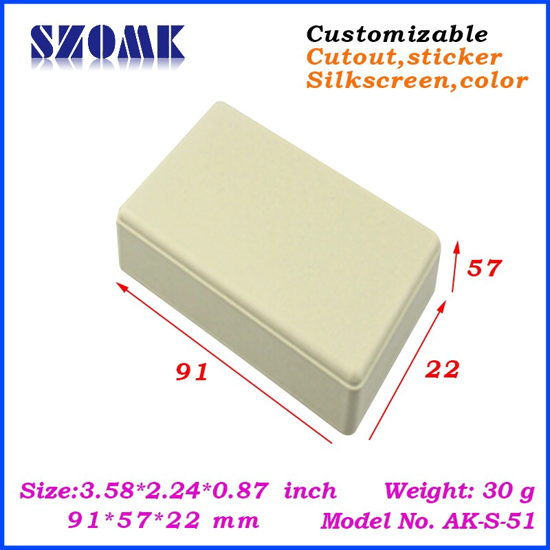 SZOMK ABS البلاستيك الضميمة مربع الالكترونيات أداة الضميمة AK-S-51 91 * 57 * 22mm