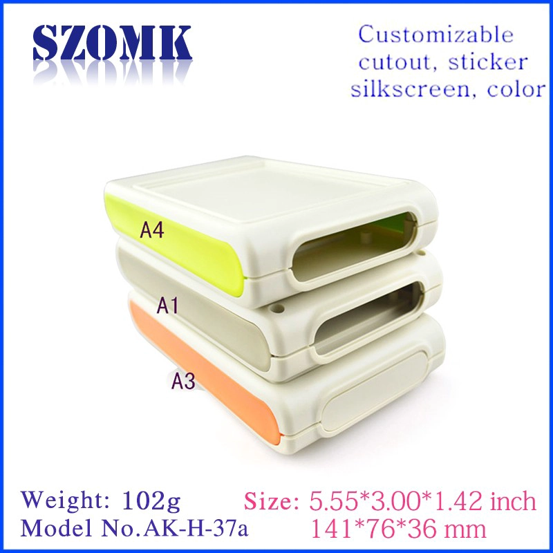 SZOMK أبس الضميمة المحمولة البلاستيكية للمنتجات الكهربائية / AK-H-37A / 141 * 76 * 36MM