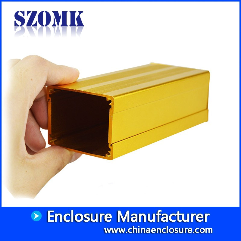 SZOMK gold color 38 * 52 * 110mm C8 manufacturing diecast aluminum box electronic instrument enclosure