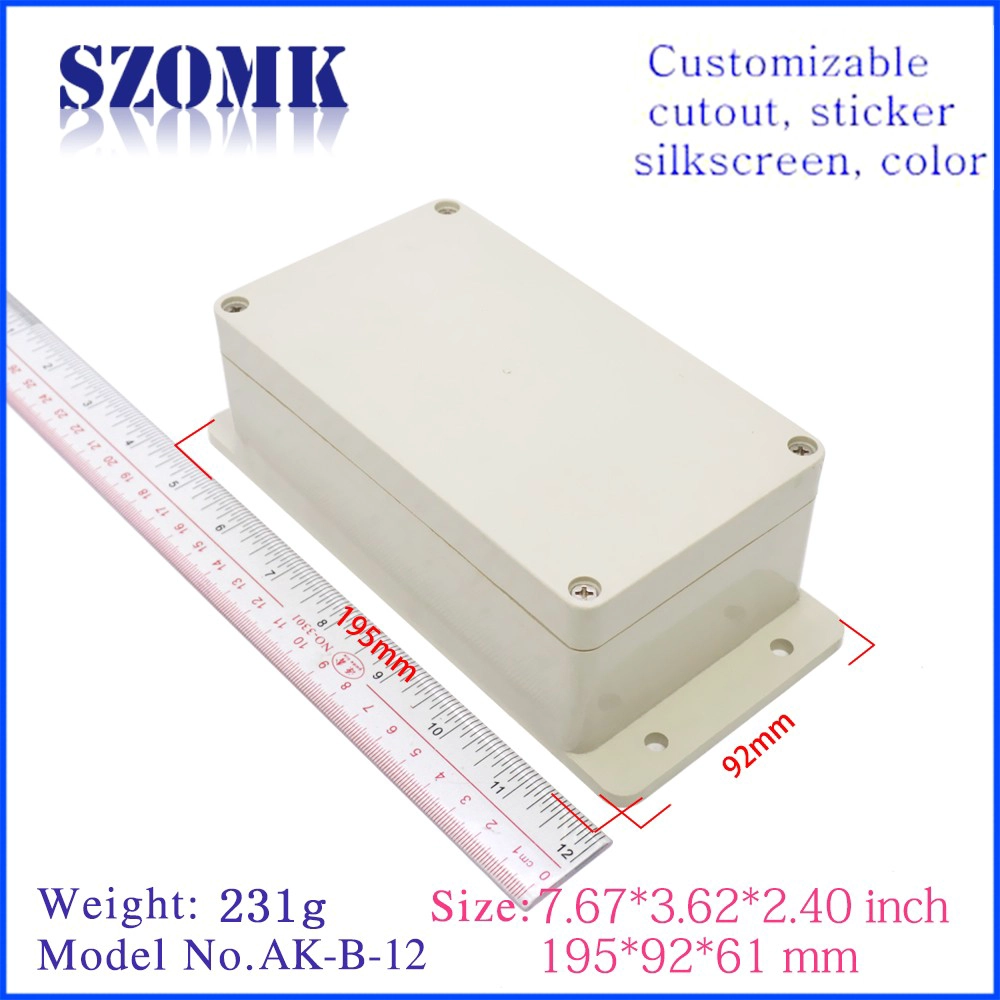 SZOMK ip65waterproof outdoor electrical junction box for pcb AK-B-12 195*92*61mm