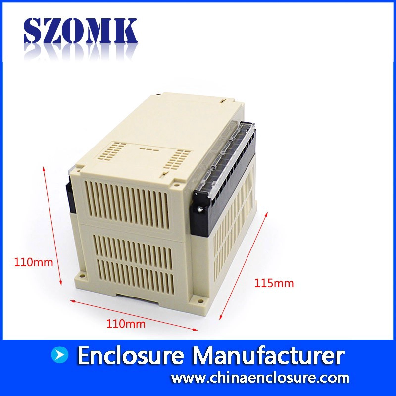 SZOMK new plc din rail plastic enclosure small plastic control box with terminal block
