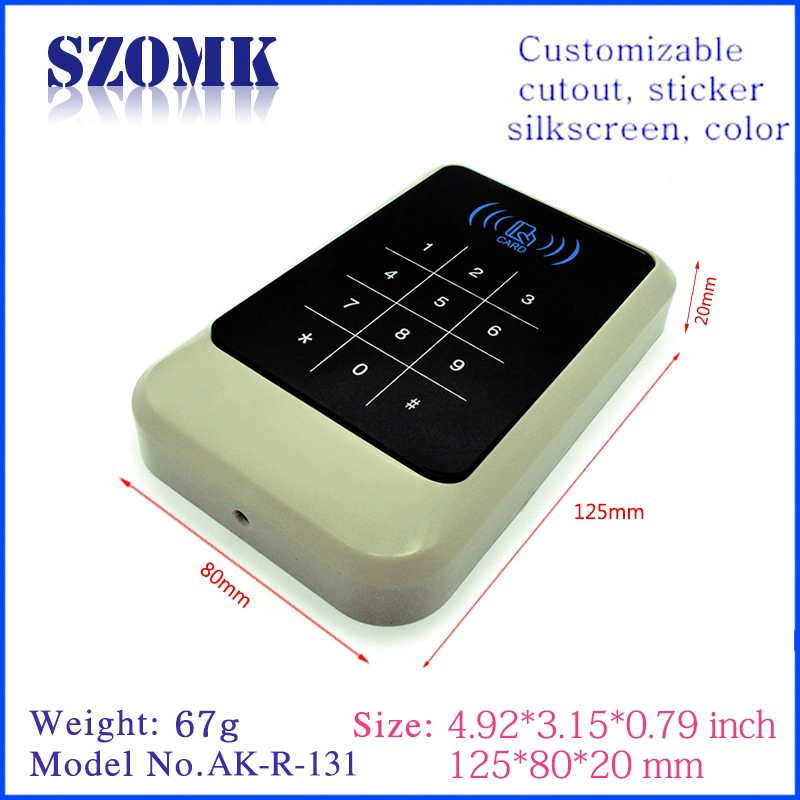 SZOMK plastic card reader enclosure electronic junction box cabinet housing for access control AK-R-131 125*80*20mm