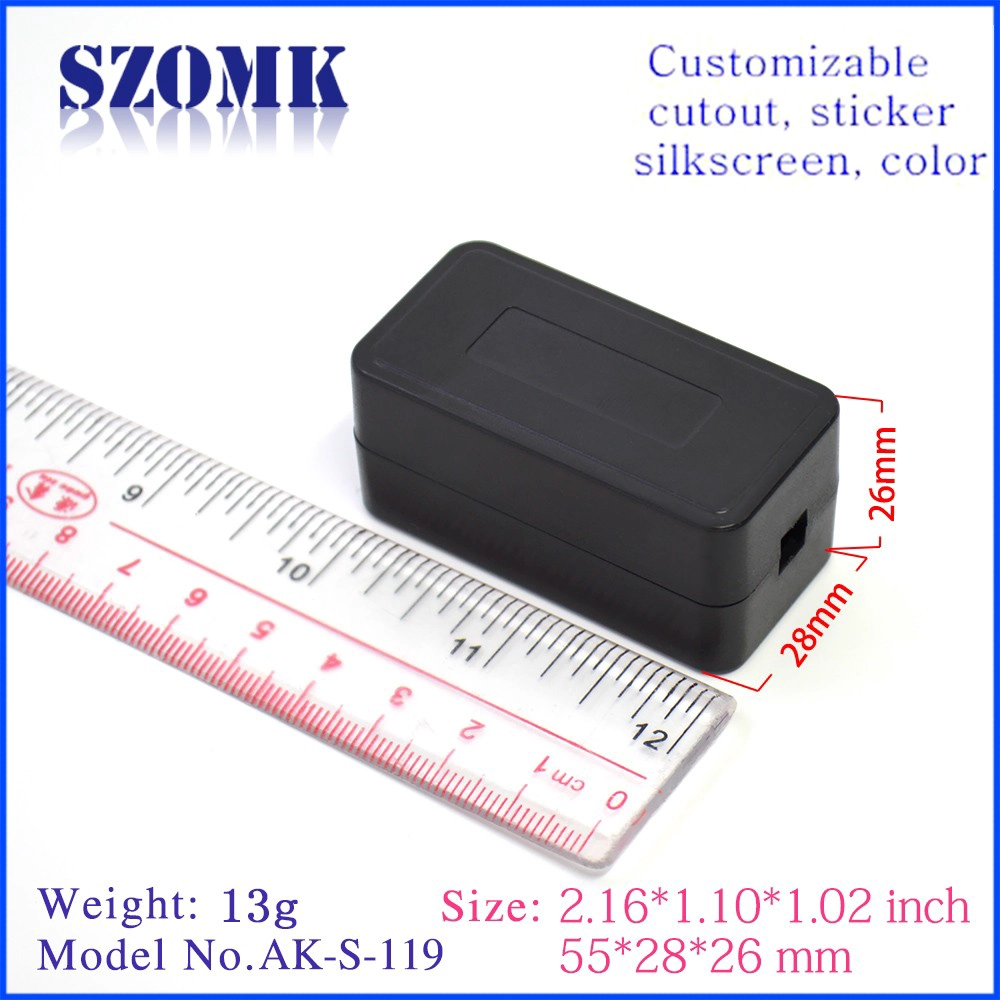 SZOMK small electronic enclosure standard abs plastic junction boxes for PCB AK-S-119 55X28X26mm