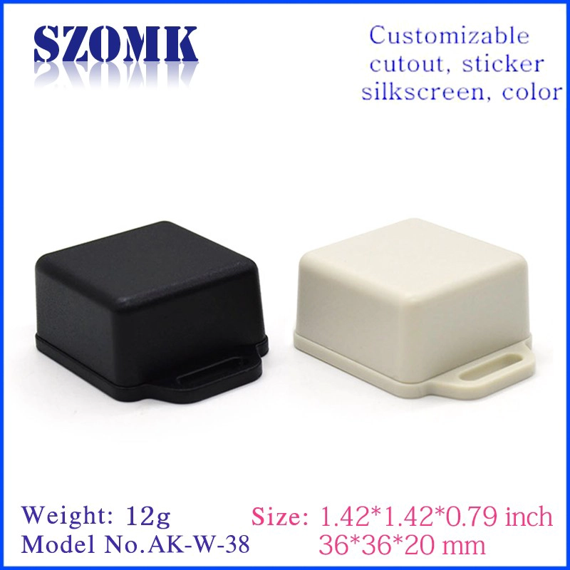 SZOMK wall mounting abs plastic 36 * 36 * 20mm High quality ABS material plastic junction box industry mini electrical for project AK-W-38