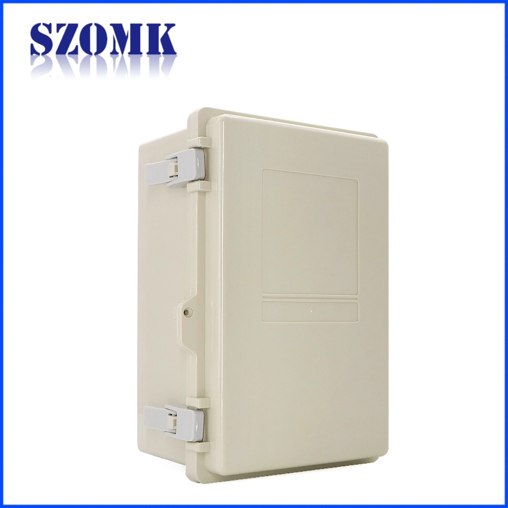 Shenzhen IP65 hinge cover waterproof 290X190X140mm abs plastic junction box manufacture/AK-B-F52B