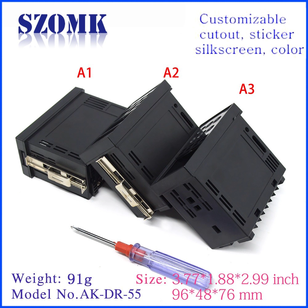 Shenzhen best selling hot chinese products two types din rail termination box plastic enclosure manufacturer AK-DR-55 96*48*76mm
