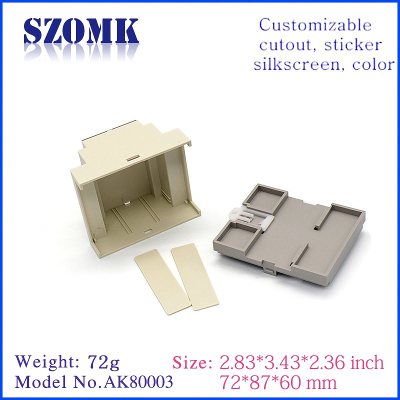 Shenzhen cost-effective Din rail enclosure for electronic project fire-resistance box custom with 72*87*60mm AK80003