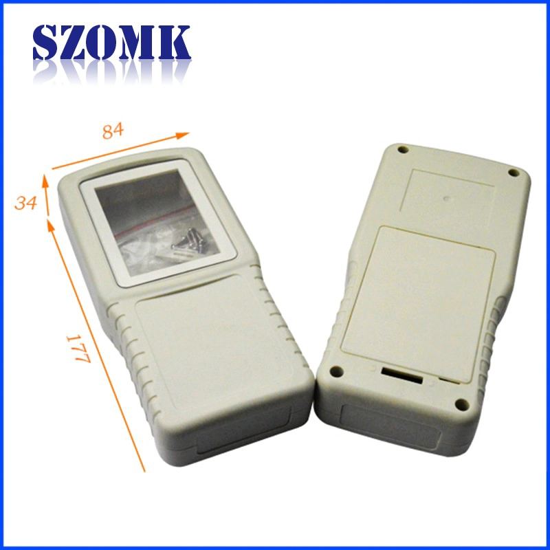 Szomk abs plastic handheld enclosure with lcd display screen AK-H-56 177*84*34mm