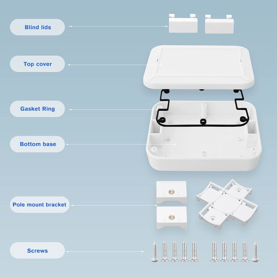 WP13183 IP67 Plazo impermeable Cubo de plástico Cinete de montaje de poste IoT Gateway