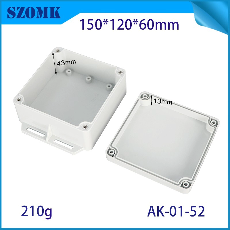 壁挂式防水盒塑料ABS外壳IP66电缆接线盒AK-01-52 148*120*60mm