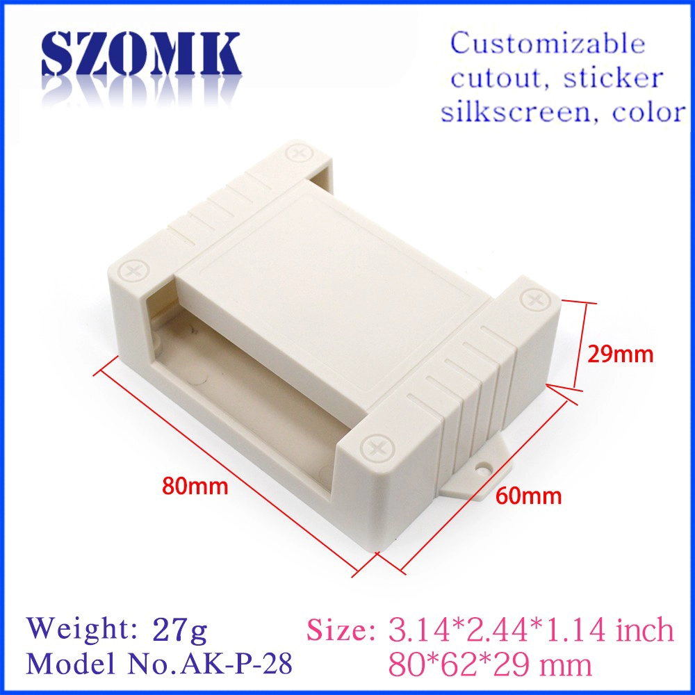Wall mounted plastic din rail PLC housing case for electronic instrument/AK-P-28