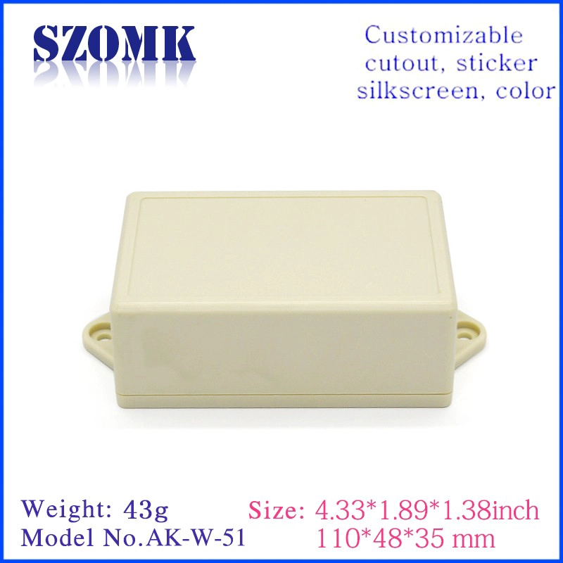Wall mounting abs plastic design electronics case housing for pcb design High quality abs material plastic junction box AK-W-51
