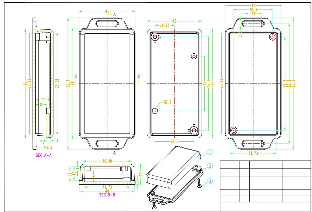 Wall mounting abs plastic electronics enclosures AK-W-47,