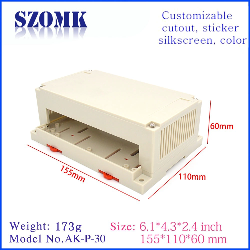 Cassetta degli strumenti di alloggiamento in abs per guida DIN in plastica a parete per pcb / AK-P-30