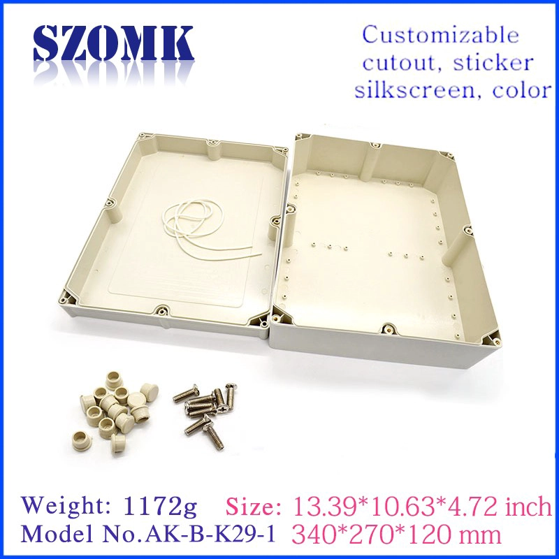 Wall mounting waterproof plastic enclosure AK-B-K29-1 340*270*120mm