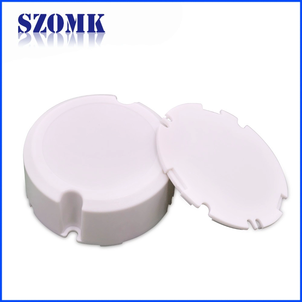 Weißes kleines rundes LED-Netzteilgehäuse aus Kunststoff für Leiterplatte AK-38 54 * 23mm