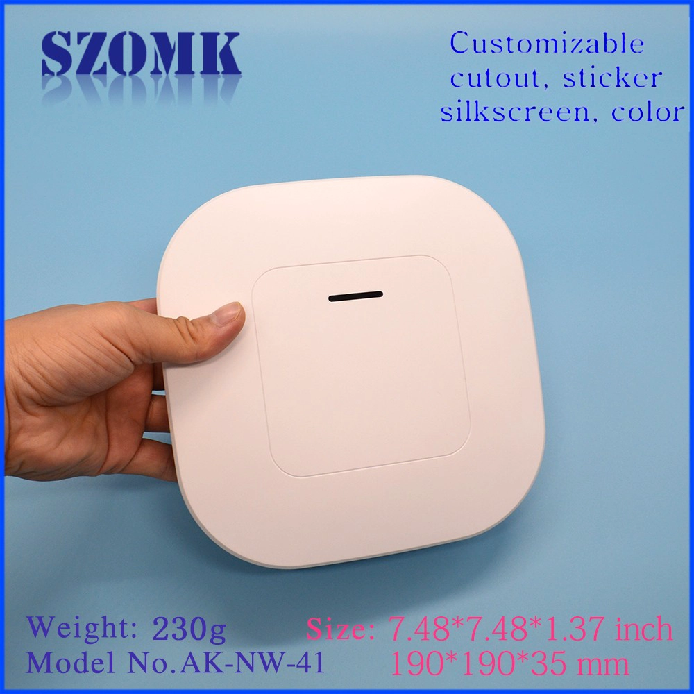 Wireless Plastic Network Device Shell ABS Wifi Router Enclosure For Project Box Case factory AK-NW-41 190*190*35mm