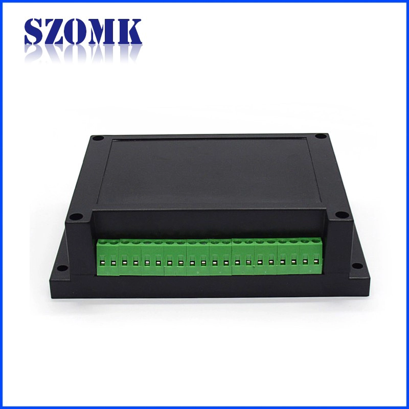 Gabinete de controle industrial de trilho DIN PLCC plástico ABS personalizado com bloco de terminais AK-P-08a 145 * 90 * 40mm