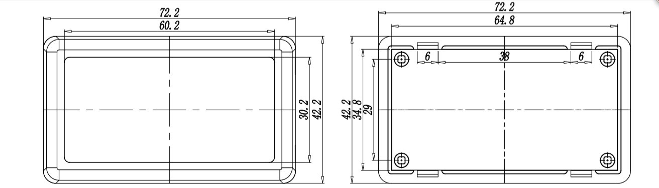 custom plastic electronic control junction enclosure from szomk AK-S-15 23*42*72mm