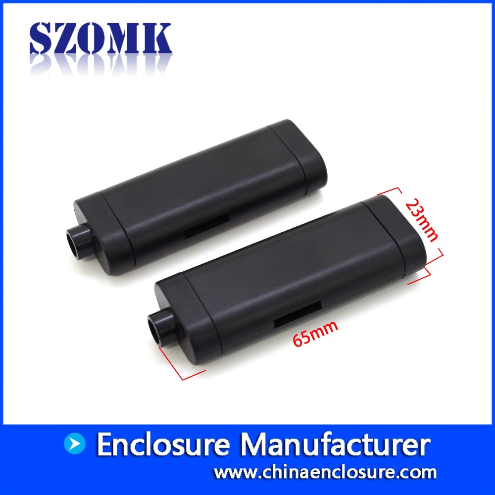 customized black line junction enclosure electronic pcb housing size 65*23*12mm