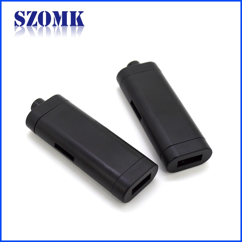 customized black line junction enclosure electronic pcb housing size 65*23*12mm