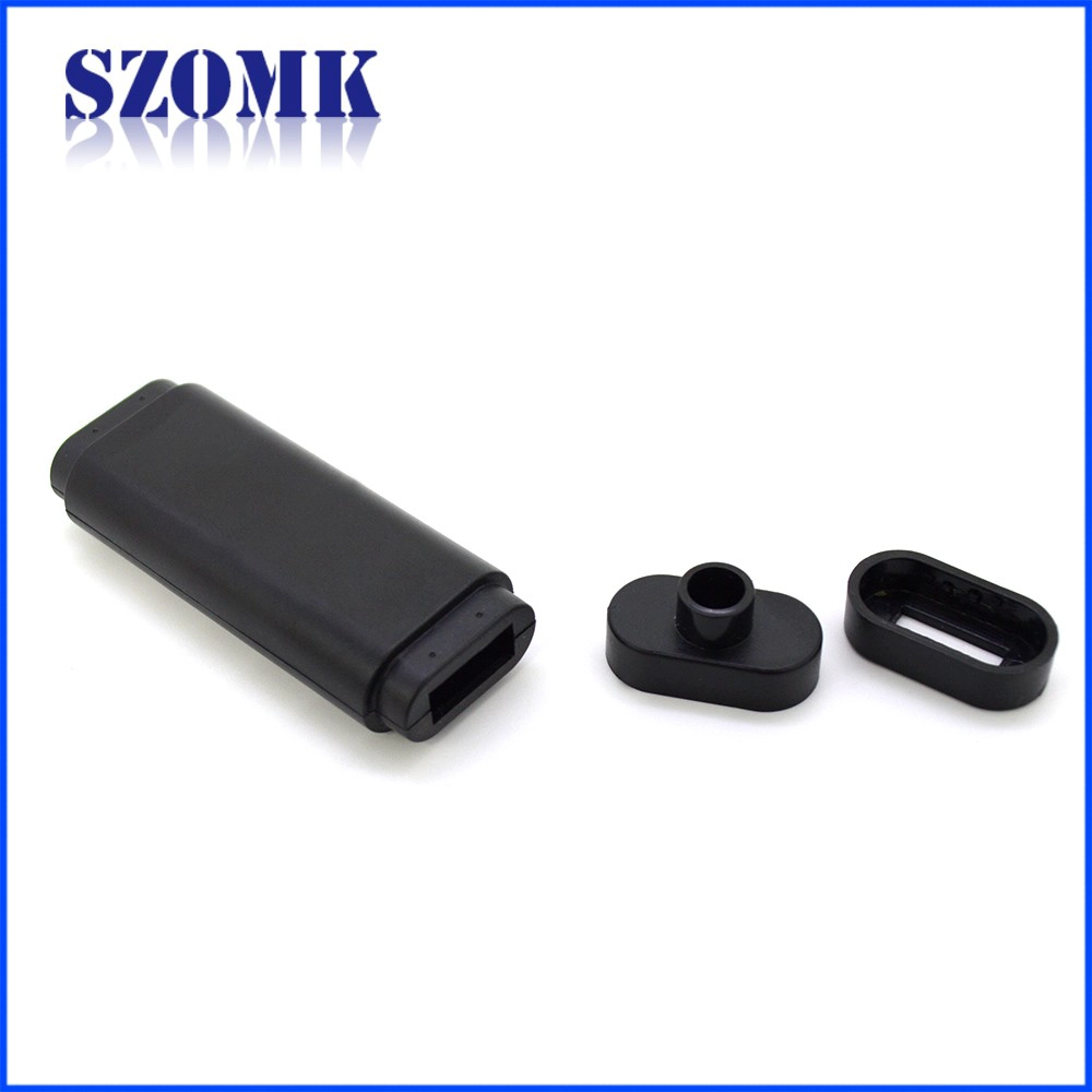 customized black line junction enclosure electronic pcb housing size 65*23*12mm