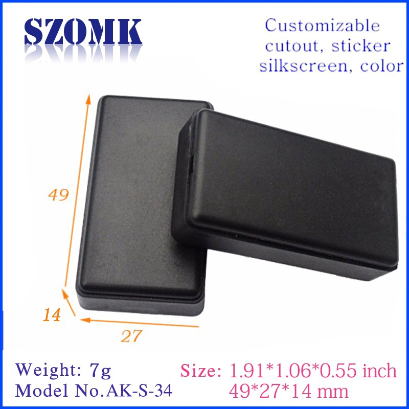boîtier personnalisé électronique boîtier de contrôle de boîtier en plastique AK-S-34 14 * 27 * 49mm