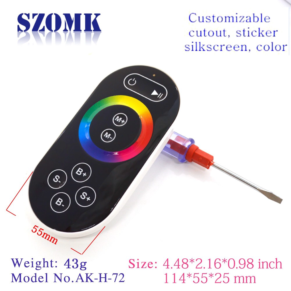 customized plastic LED smart home product remote control enclosure size 114*55*25mm