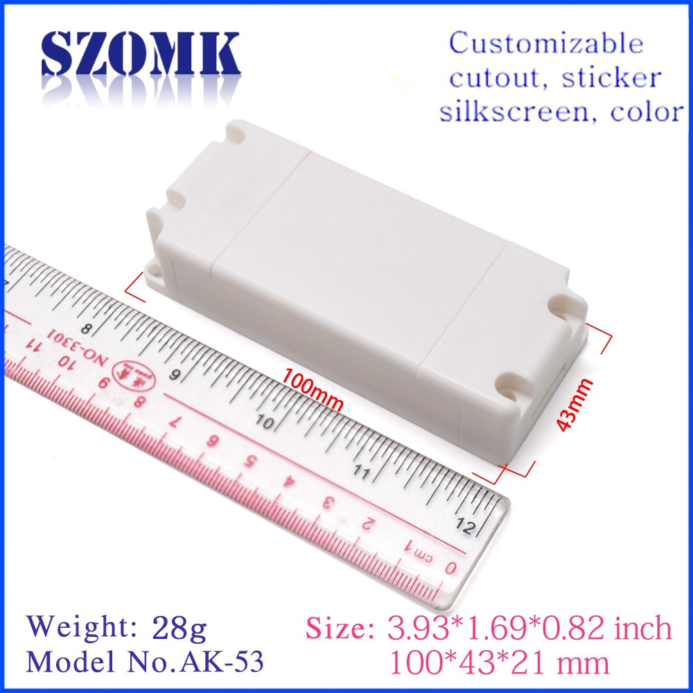 customized plastic electronic junction box for power supplier size 100*43*21mm
