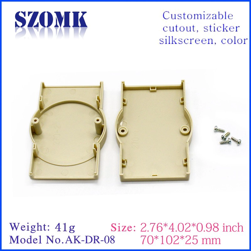 China hot sale electrical 107X70X25mm abs plastic din rail enclosure supply/AK-DR-08