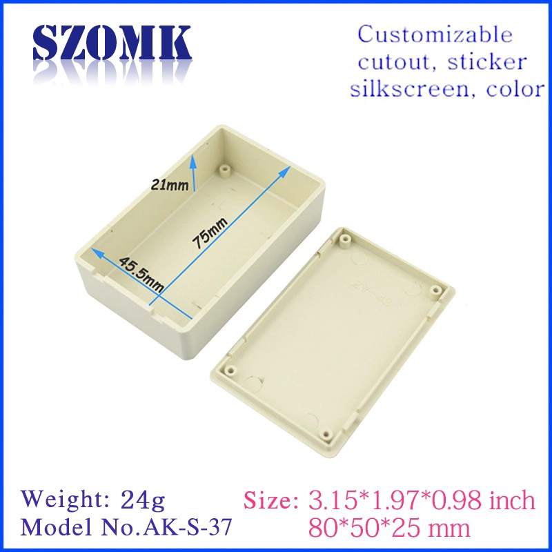 البلاستيك الإلكترونيات الضميمة جديدة من البلاستيك صب AK-S-37 25 * 50 * 80mm