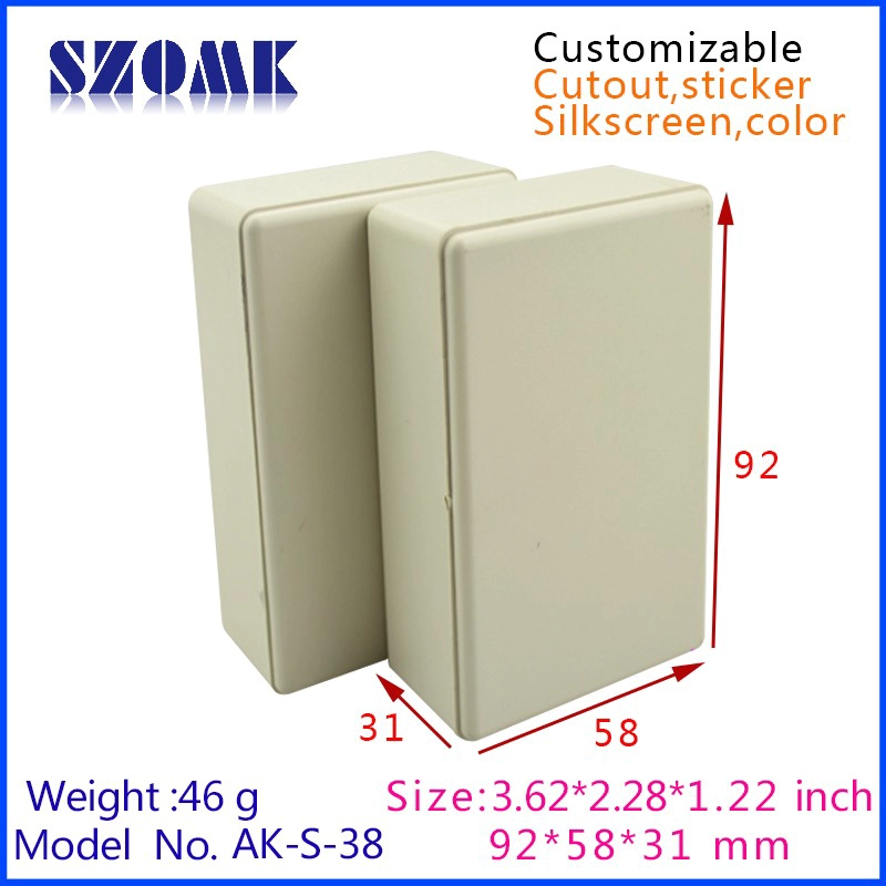 electronics plastic instrument outlet enclosure abs junction boxes AK-S-38