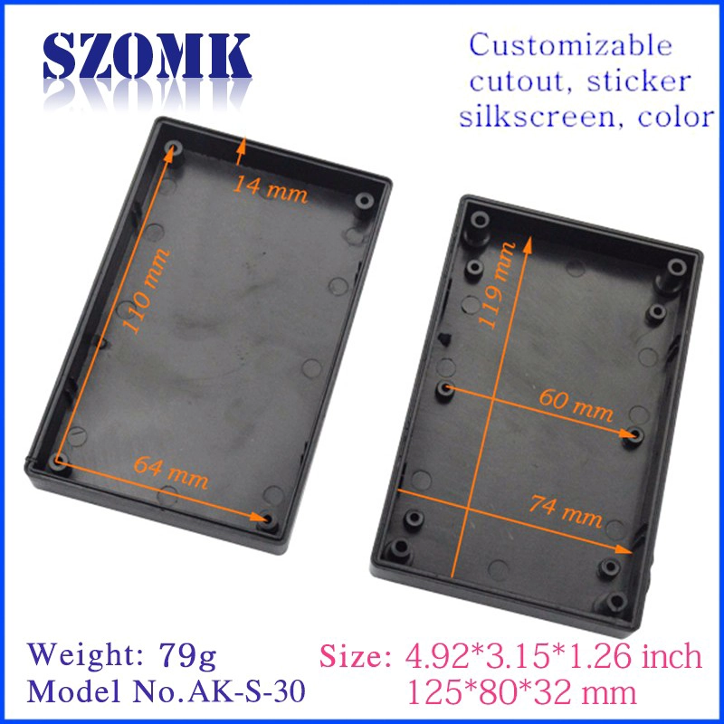 electronics plastic junction boxes instrument case with panel mount AK-S-30 32*80*125mm