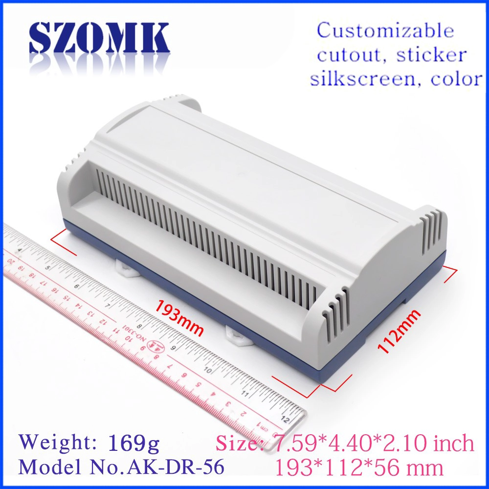 high quality 193 X 112 X 56 mm electronic din rail module enclosure supply