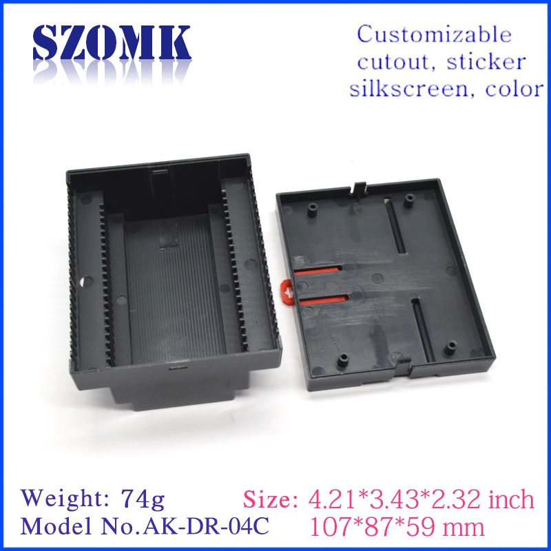 high quality abs din rail industrial control enclosure AK-DR-04c 107*87*59