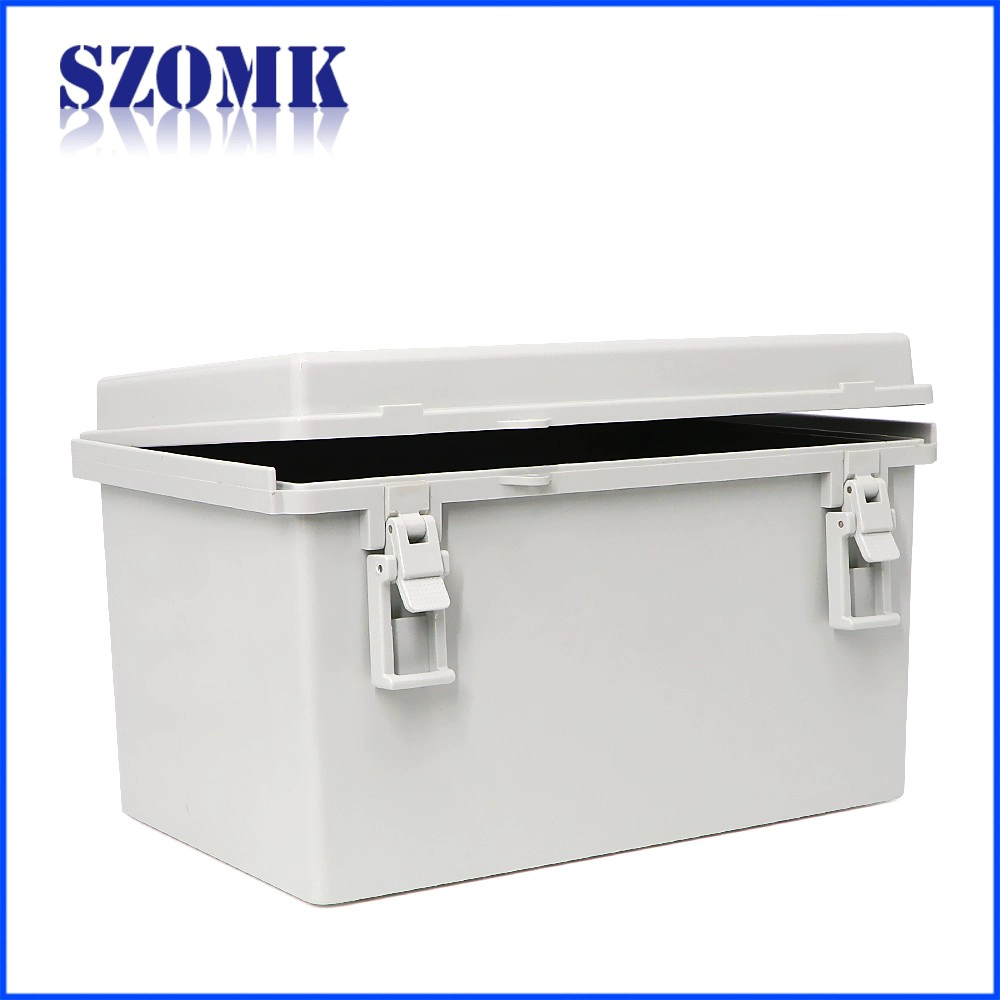 hinged waterproof instrument housing for pcb electronics enclosure 310*200*185mm szomk IP65 seal plastic junction box AK-01-46
